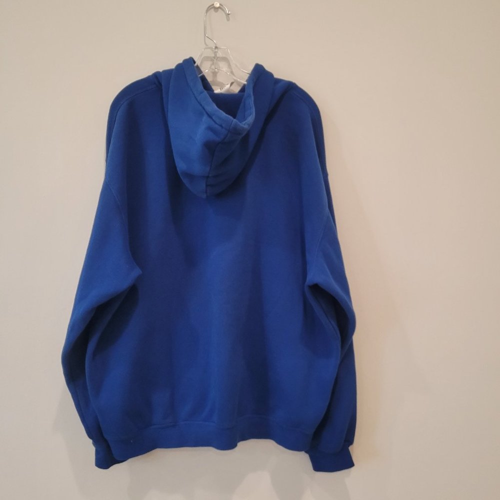 Adidas Unisex Hoodie Pull Over Blue Sweatshirt Size XL - Picture 2 of 4